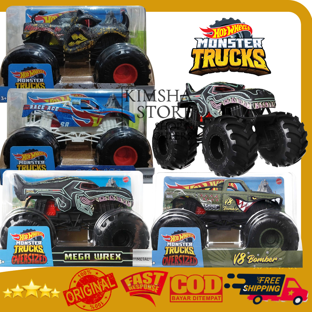 Hot Wheels Monster Trucks Oversized Giant 1/24 Mobil Diecast Mainan Anak Truk Besar Original Mattel