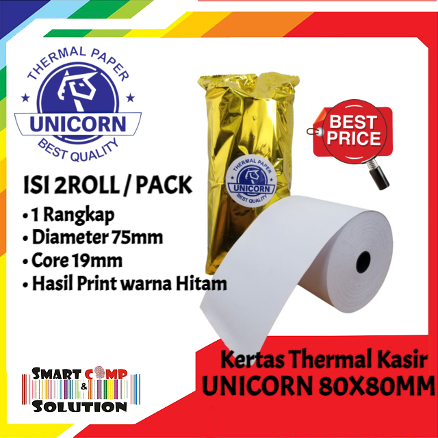 Kertas Printer Thermal 80x80mm Unicorn