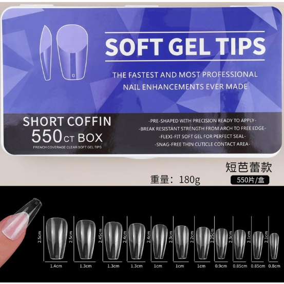 Fake Soft Gel Tips / Kuku palsu isi 550pcs/box