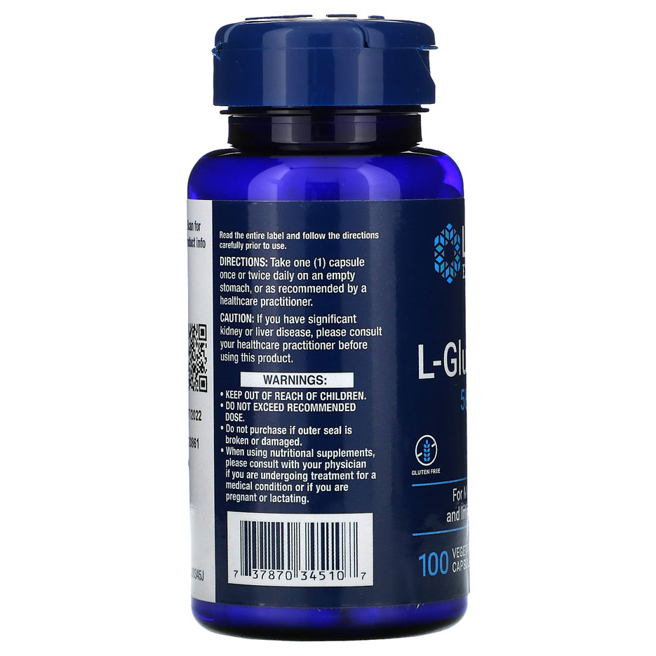 Life Extension L Glutamine 500 mg 100 Vege Cap Ori USA Life Extension Glutamine