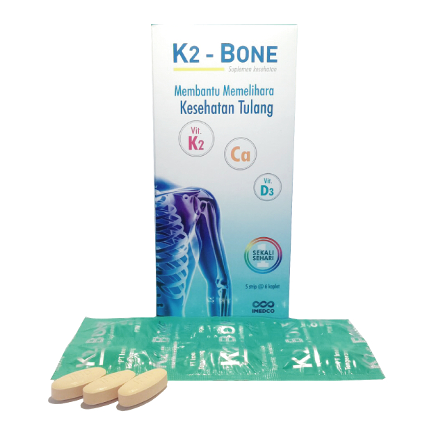K2 - Bone Box 30's Kaplet Imedco - Vitamin K2 / Vitamin D3 / Kalsium / Vitamin Tulang