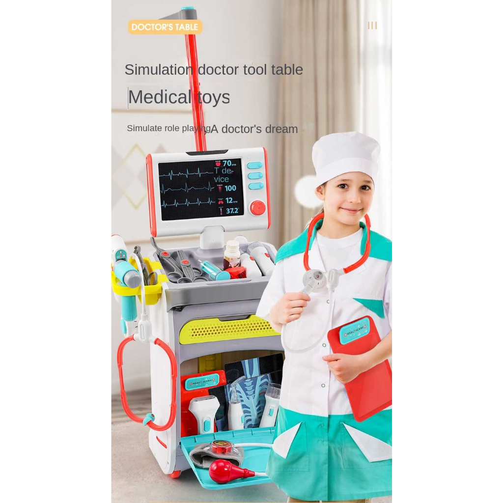 Mainan Anak Mini Medical Desk Dokter Doctor Kesehatan Ronsen Troli Trolley