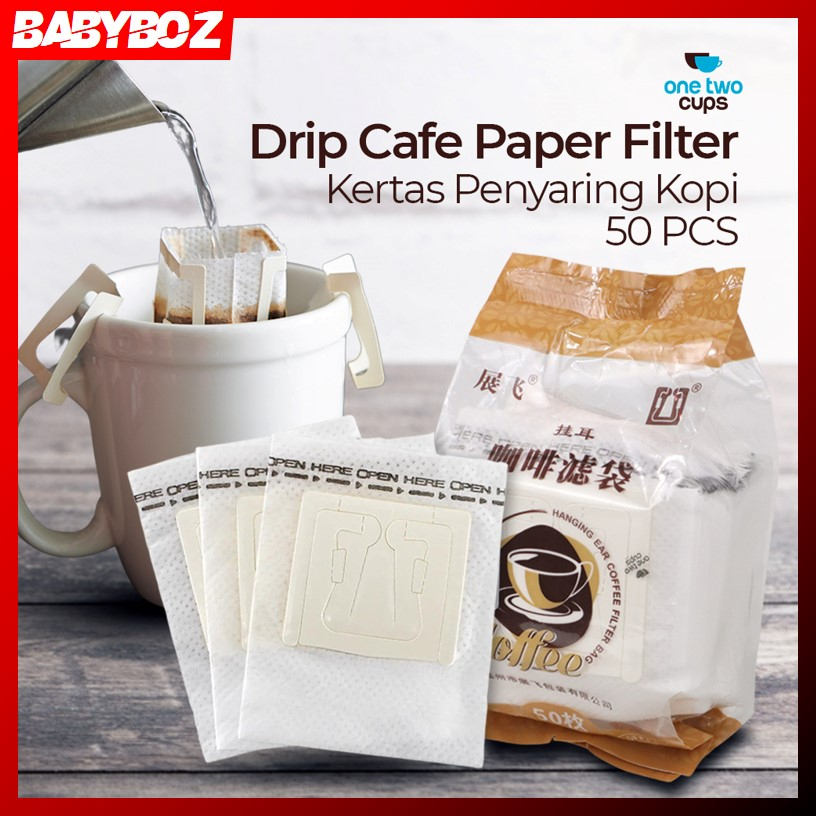 BABYBOZ - Kertas Penyaring Kopi Drip Cafe Paper Filter bag Coffee 50 PCS
