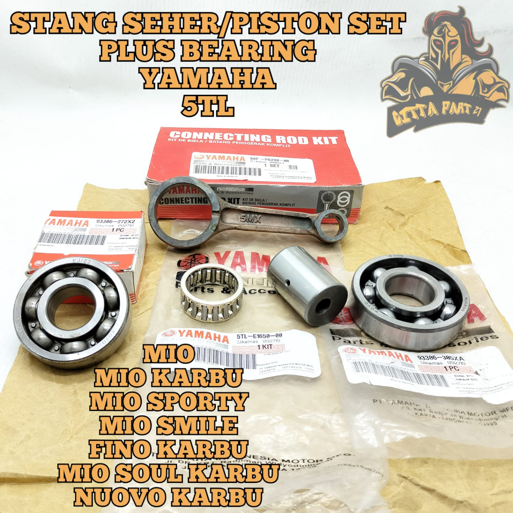 ORIGINAL STANG SEHER SET PLUS BEARING KIRI KANAN 63/22 6305 ASLI ORIGINAL YAMAHA 5TL KUALITAS ASLI ORIGINAL YAMAHA YGP PRESISI TINGGGAL PASANG DAN DIJAMIN AWET MIO LAMA MIO KARBU MIO SPORTY MIO SMILE FINO MIO SOUL NOUVO SETANG PISTON KELAHAR KRUK AS