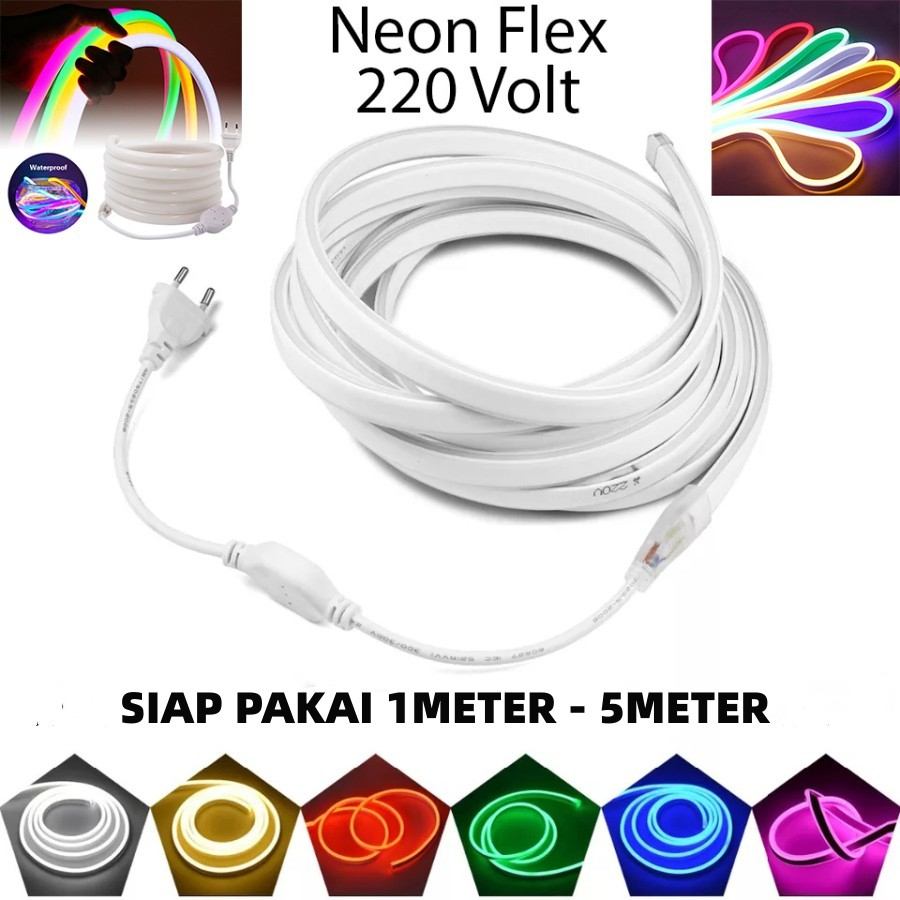 Paket Lampu Neon Flex LED  Flexible 220V 1 Meter - 5 METER