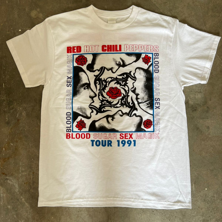kaos pria original 100% Kaos Tshirt band Red Hot Chili Peppers RHCP Tour 1991 Nirvana Pearl Jam Boot