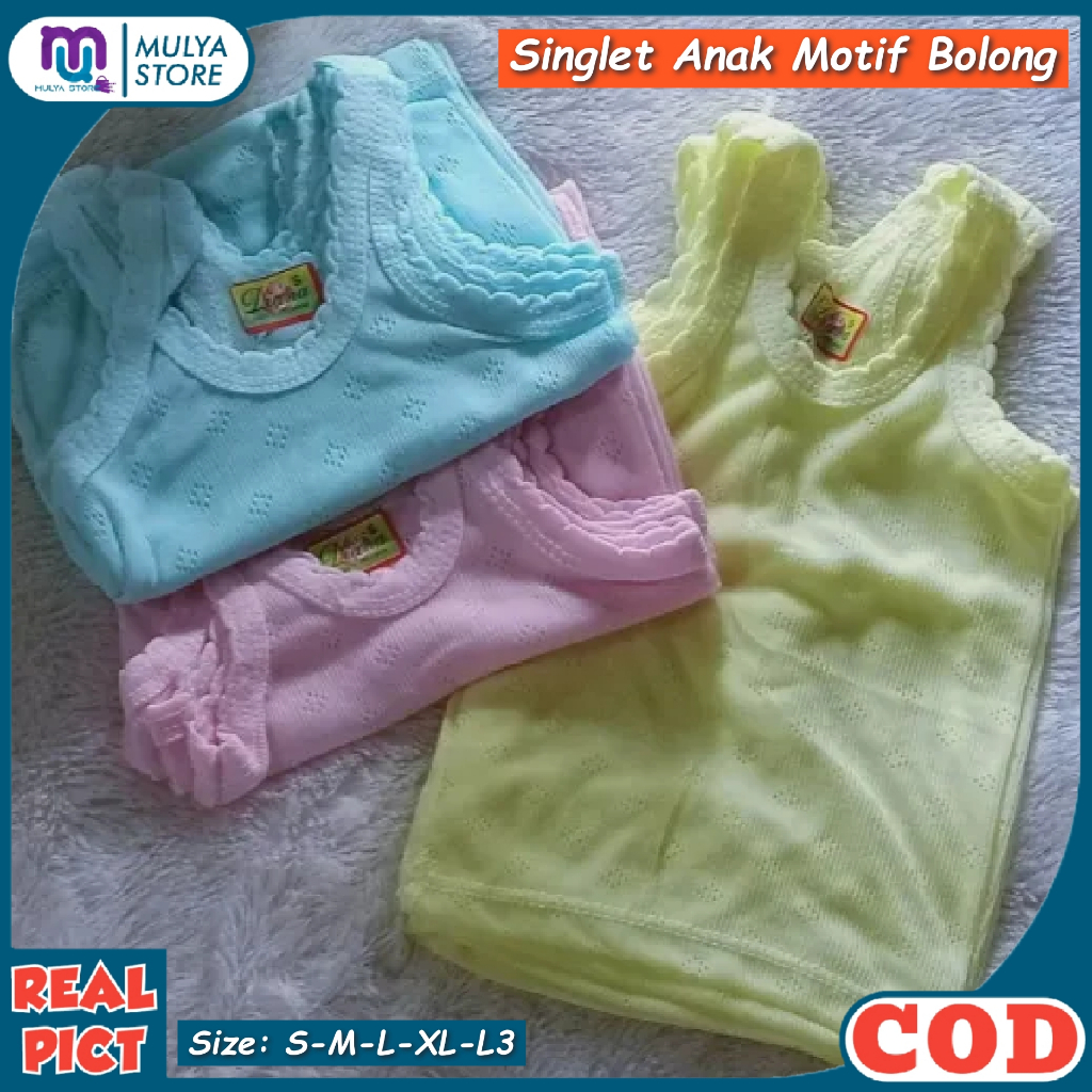 6 Pcs Kaos Dalam Anak Motif Bolong Singlet Bayi Diana jala