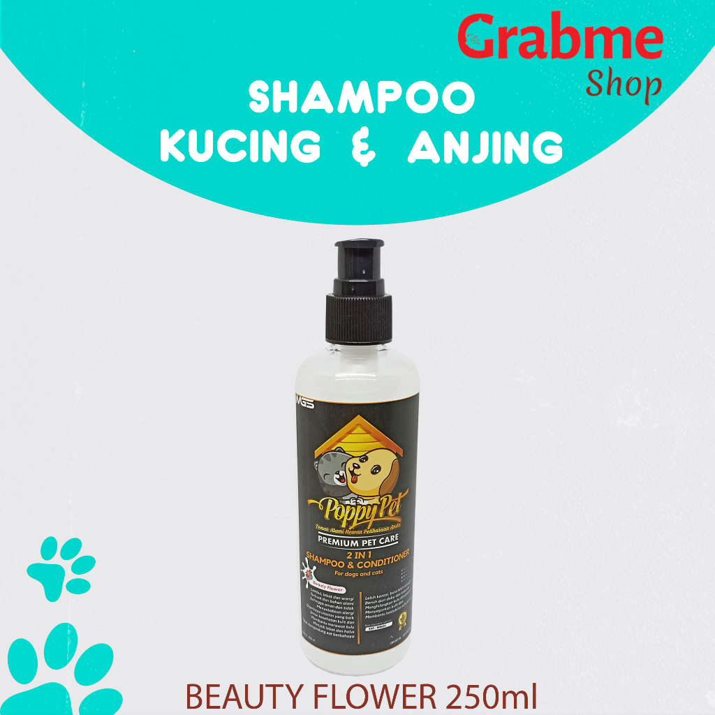 Shampoo Kucing &amp; Anjing POPPY PET Wangi Premium Pet care 250ml