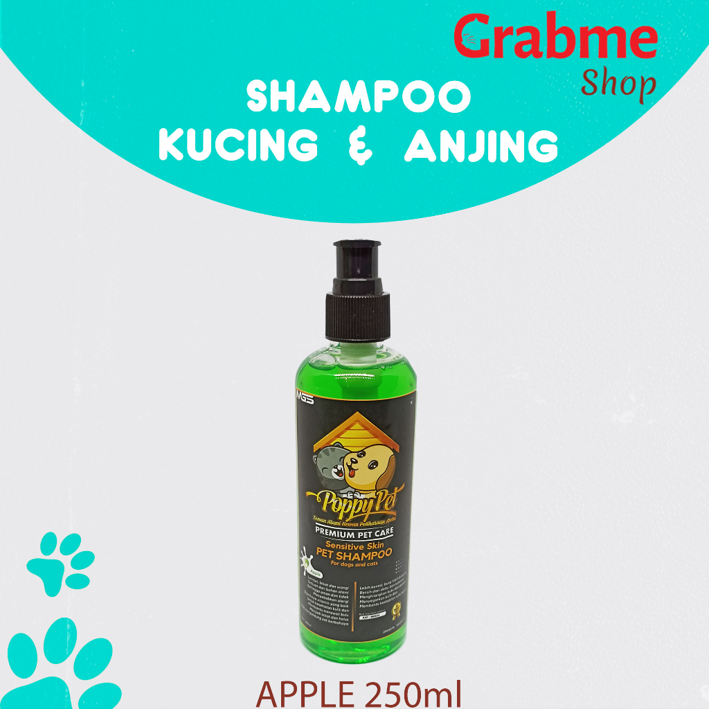 Shampoo Kucing &amp; Anjing POPPY PET Wangi Premium Pet care 250ml