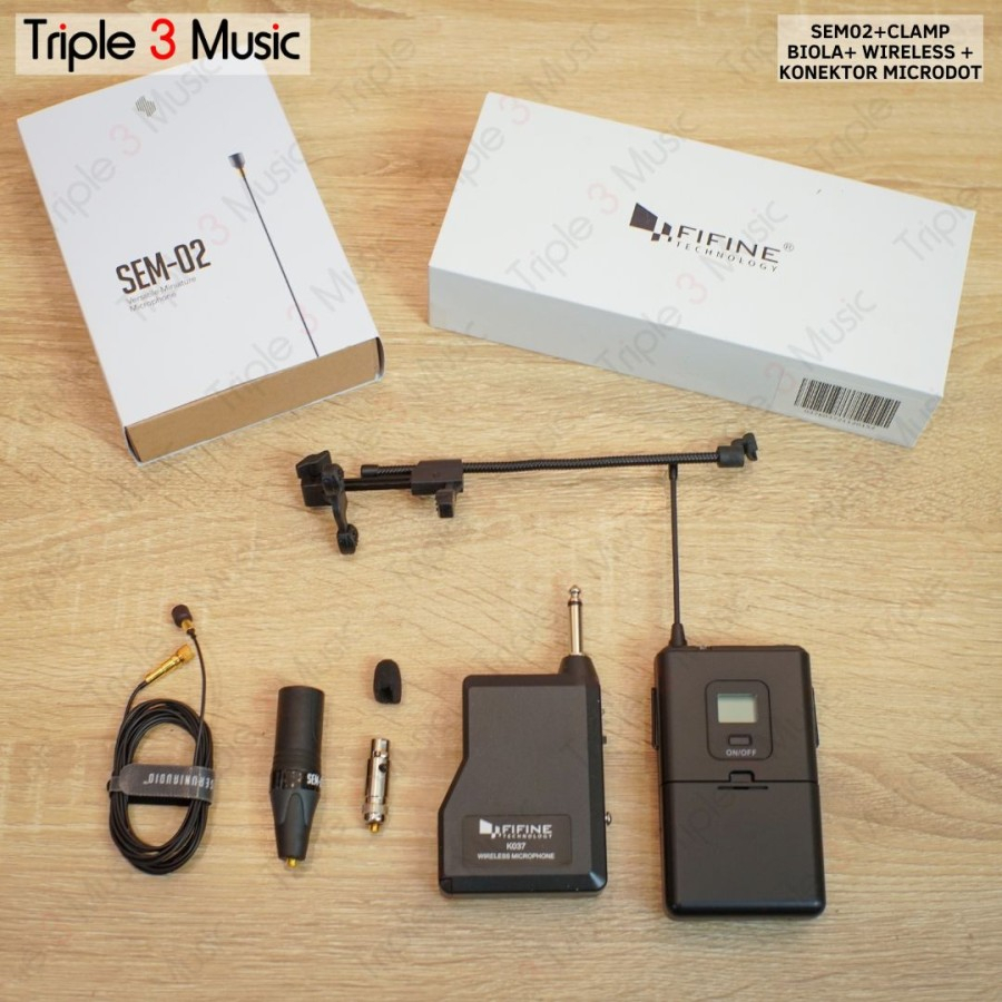 Mic Biola violin wireless Seruni SEM 02 Bundle biola clamp SVA01