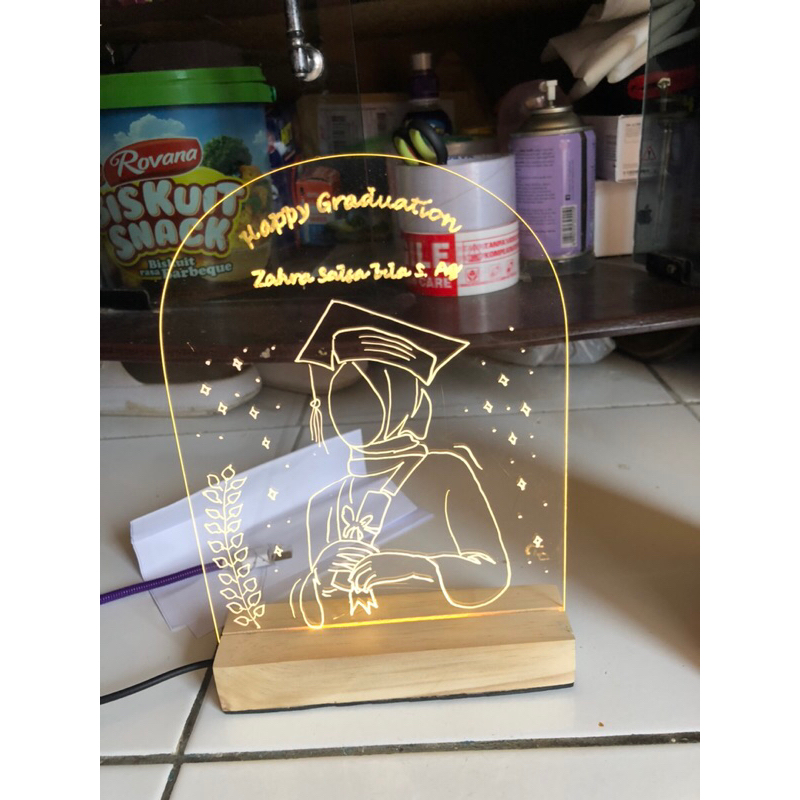 CUSTOM AKRILIK SKETSA HANDWRITING / CUSTOM AKRILIK WISUDA DAN WEDDING
