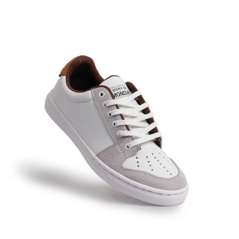 Sepatu Sneakers Casual Pria Trendi Hangout Sepatu Putih Cowok Men Shoes Ori Monday Nacht White