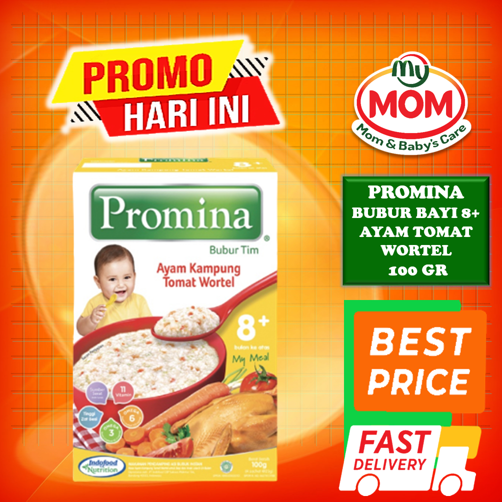 [BPOM] Promina Bubur Bayi 8+ 100gr / Bubur Tim Bayi / MPASI Bayi / Makanan Bayi / Snack Bayi / Cemilan Bayi / MYMOM