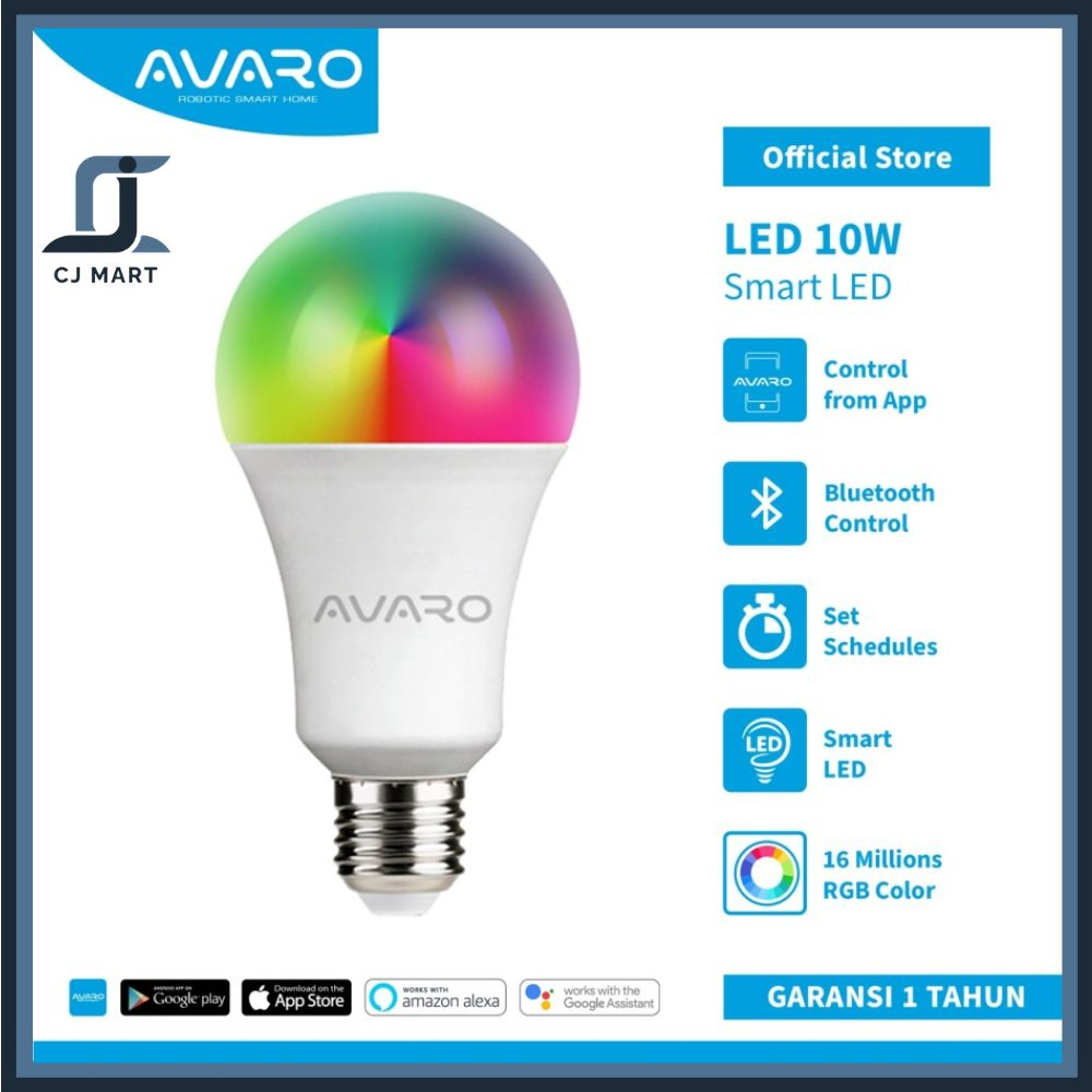 EXCLUSIVE AVARO Lampu Smart LED 10W Bluetooth Smart Bulb RGB+WW