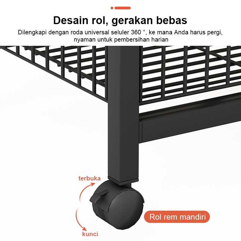 Weyon Sakura Rak Dapur Susun Minimalis / Rak Oven Microwave/ Kitchen Rack/ Rak Bumbu/Rak Kabinet Dapur /Rak Penyimpanan Serbaguna Dengan 4 Roda