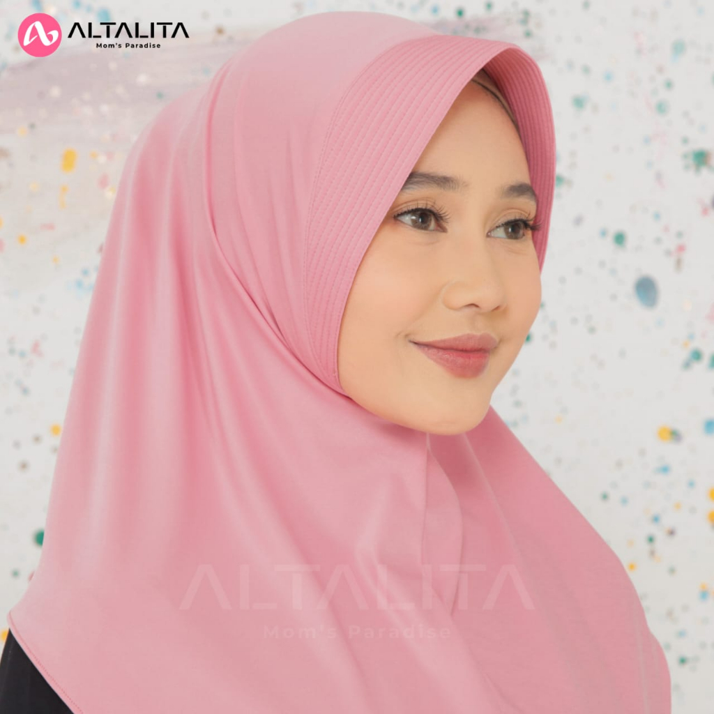 Altalita - Kerudung Sport Instan Menutup Dada Jilbab Bergo Jersey Premium Hijab Instan Qiara Penguin Size S Cocok Untuk Sekolah Olahraga Volly Futsal Senam dan Sehari-Hari