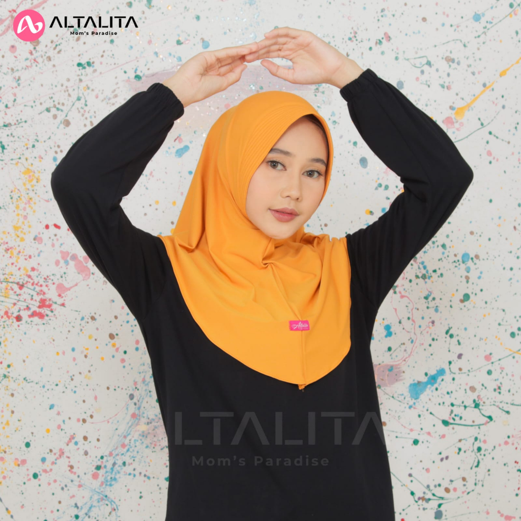 Altalita - Hijab Instan Qiara Penguin Size S Kerudung Bergo Sport Olahraga Volly Futsal Senam Jilbab Sekolah Instan Menutup Dada Jersey Premium pet Tebal Terbaru