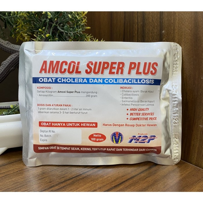 Amcol Super Plus 100 Gram Obat Ayam Colibacilosis Saluran Pencernaan