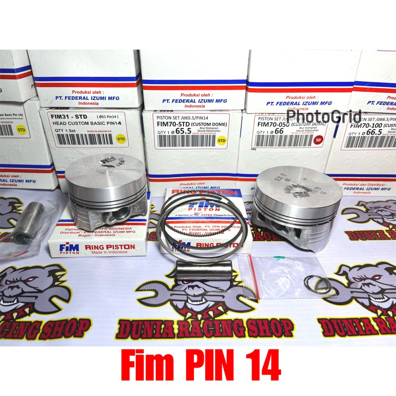 Piston Fim Seher Fim Dome Mentah 57 57.5 58 58.5 59 59.5 60 61 62 63 65.5 66 66.5 67 67.5 Pin 14 1SET Piston Ring seher Pin piston FIM Piston PIN 14 Custom Dome mentah