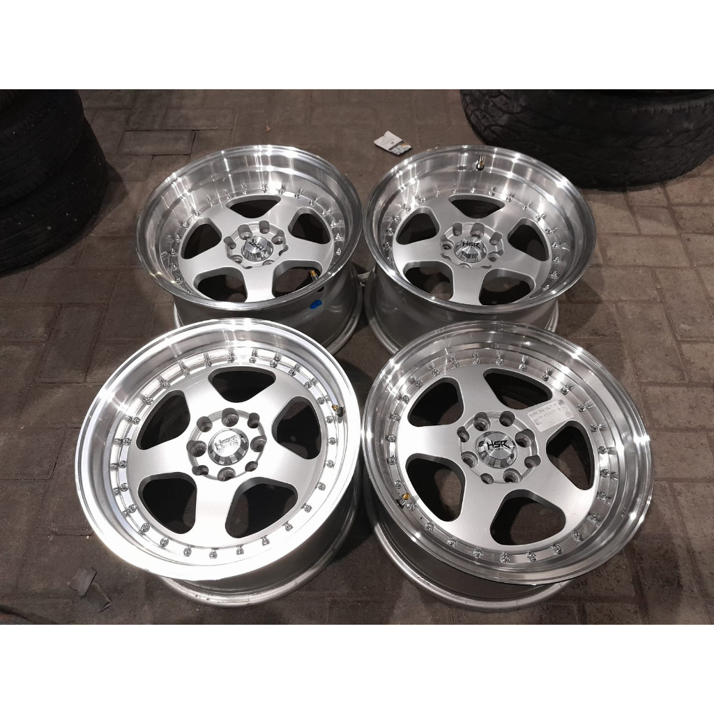 VELG MOBIL BEKAS HSR BURN RING 16x8/9 PCD 4x100, 4x114 SURABAYA