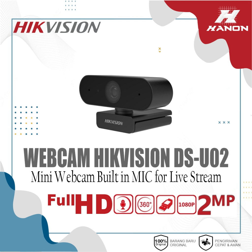 WEBCAM HIKVISION DS - U02 FullHD 1080 2 MP + MIC WEBCAM GARANSI RESMI