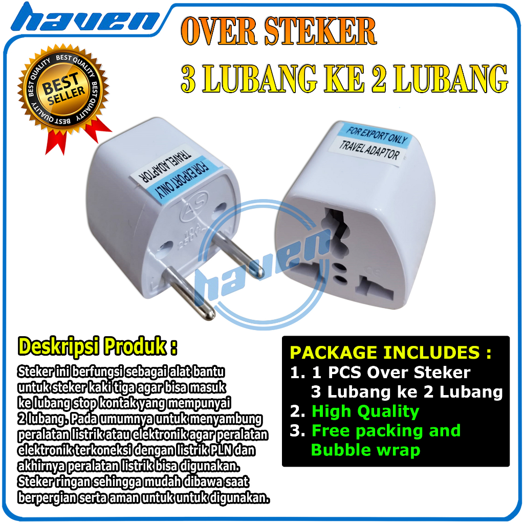 TRAVEL ADAPTOR COLOKAN BULAT /  OVERSTEKER / STEKER BULAT