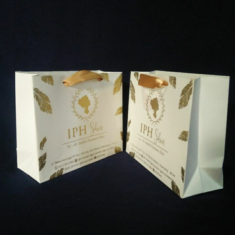 Paper Bag Ivory Glossy Paper Bag Custom Size