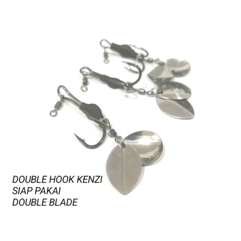 Double hook kenzi siap pakai double blade, double hook soft frog