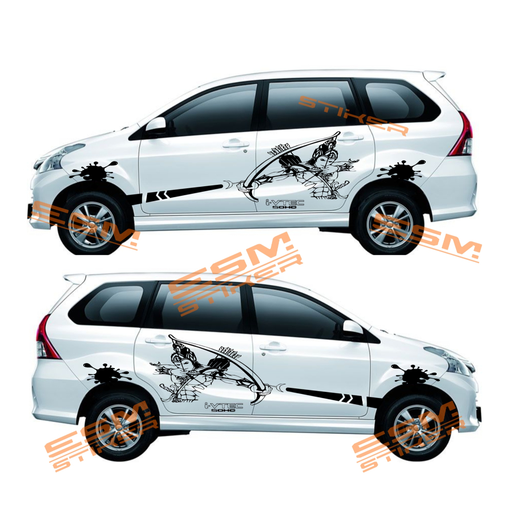 stiker sticker bodi samping model wayang arjuna mobil avanza xenia inova
