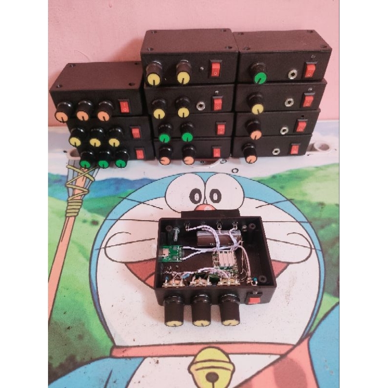 Ampli mini 5v tone control volume terebel bas plus kabel Aux kabel data