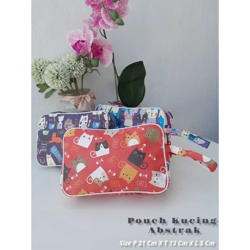 POUCH TALI SAMPING KOSMETIK MOTIF ANIMAL