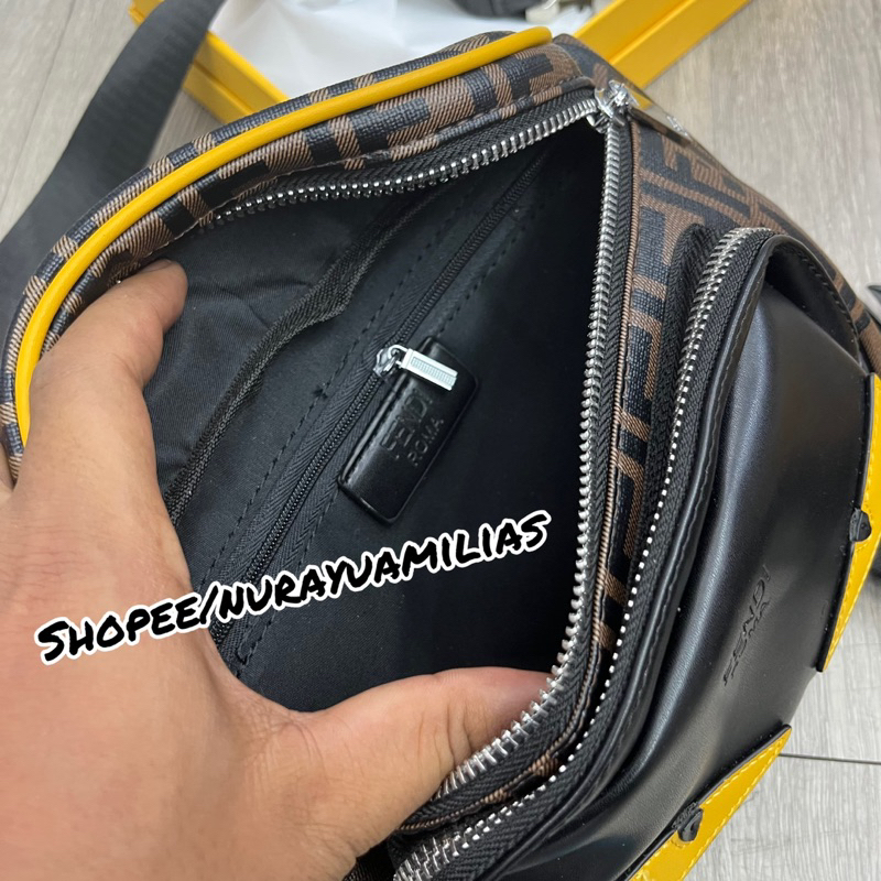 Tas Waistbag pria Fendi eyes import free box tas selempang pria Fendi tas slempang pria branded