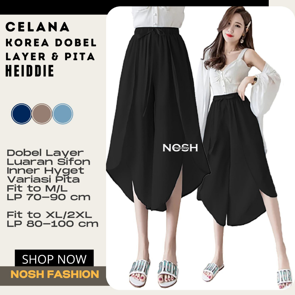 Stice Pants Dobel Layer / Celana Casual Sifon Korea Pants / Celana Wanita dewasa cropped pants Heidy JCCollections