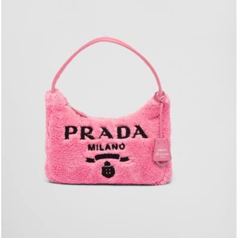 terry prada fur bag in pink