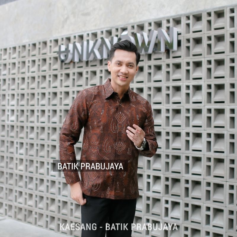 KAESANG Kemeja Batik Pria Lengan Panjang Modern Premium Full Furing