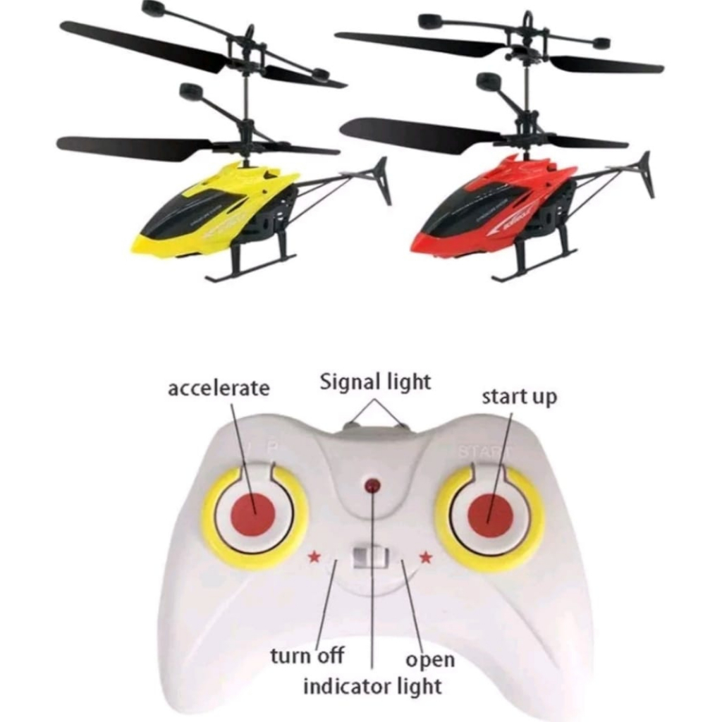 Helikopter RC Flying Pesawat Terbang Remote Control Mainan Anak Sensor Tangan Free Kabel Charger- Helicopter Heli Radio Remote Control Mainan Anak