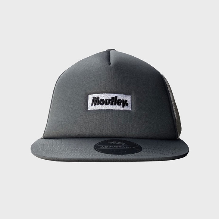 Moutley Topi Trucker Jaring Chrome Hat Logo Embroidery Abu Muda 070123