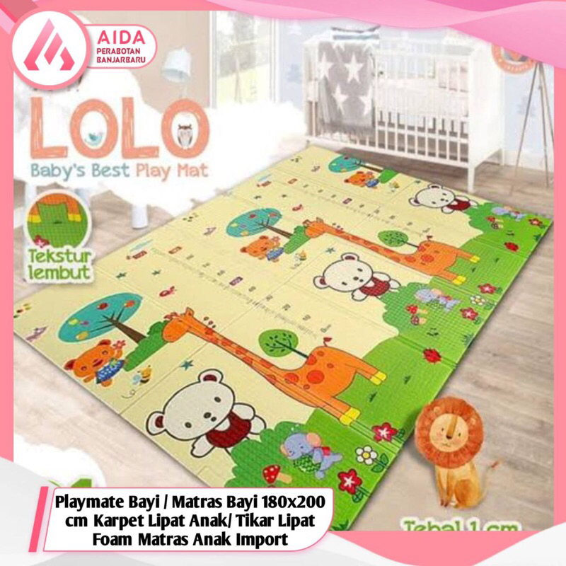 Playmat Bayi Import Free tas / Matras Bayi 150x200 cm Playmat Bayi Karpet Lipat Anak/Bayi Tikar Lipa