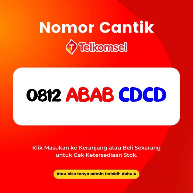 Nomor Cantik Simpati Nomer Kartu Perdana Telkomsel. No Cantik ABAB CDCD