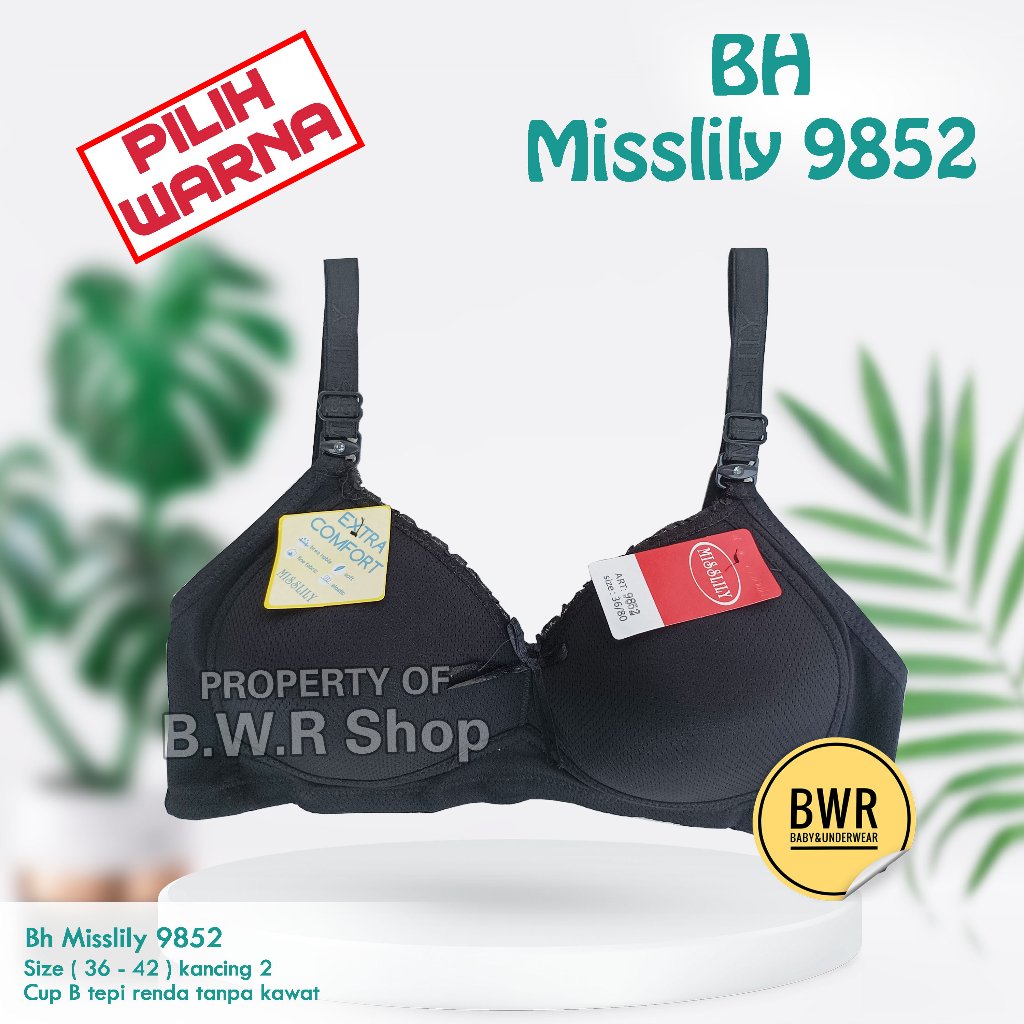 Bra MISSLILY 9852 Berpori | Bra wanita misslily busa tanpa kawat kancing 2 Misslily - Bwr