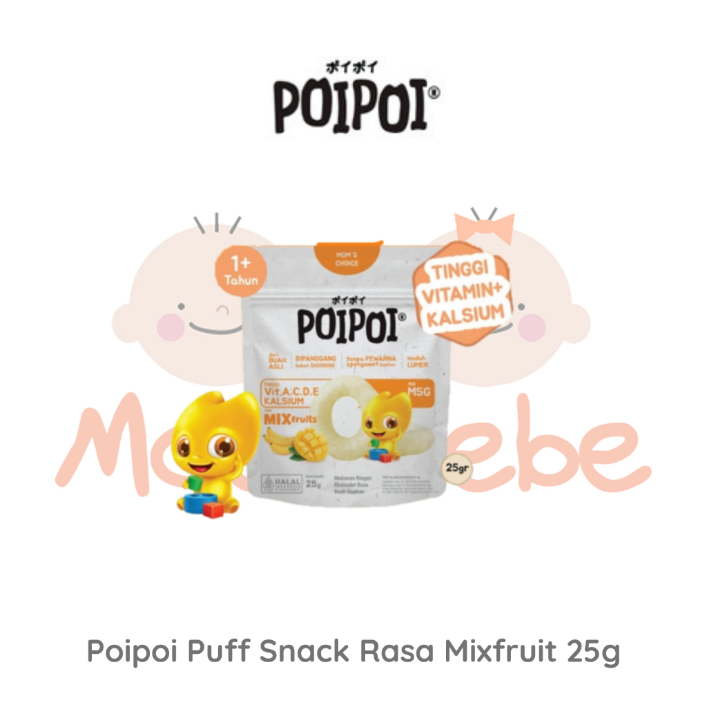 Poipoi Puff Snack Makanan Ringan Camilan Bayi Rasa Mixfruit 25g