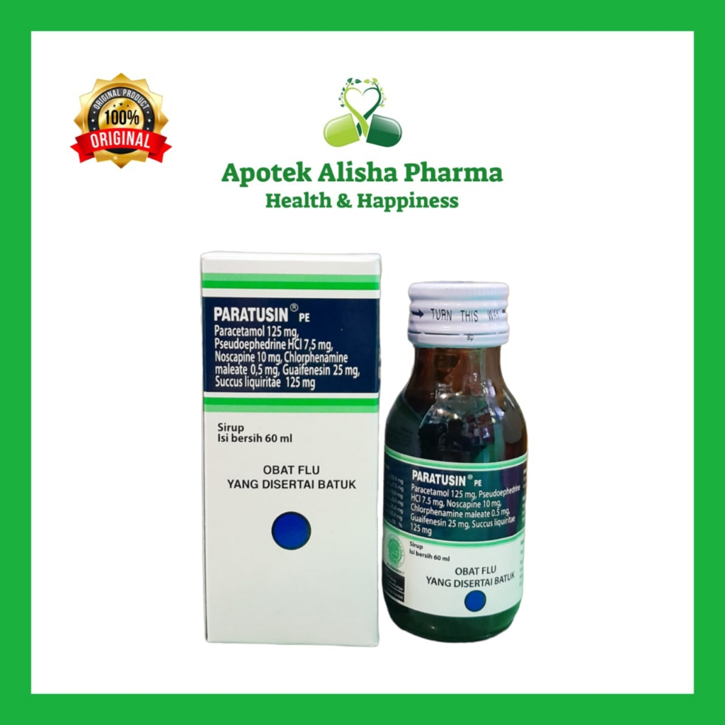 PARATUSIN Strip 10 Tablet &amp; Sirup 60 ml - Paratusin Obat Batuk Flu Pilek Hidung Tersumbat Panas Demam Pusing