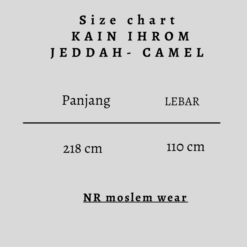 Kain ihrom premium merk Camel dan Jeddah