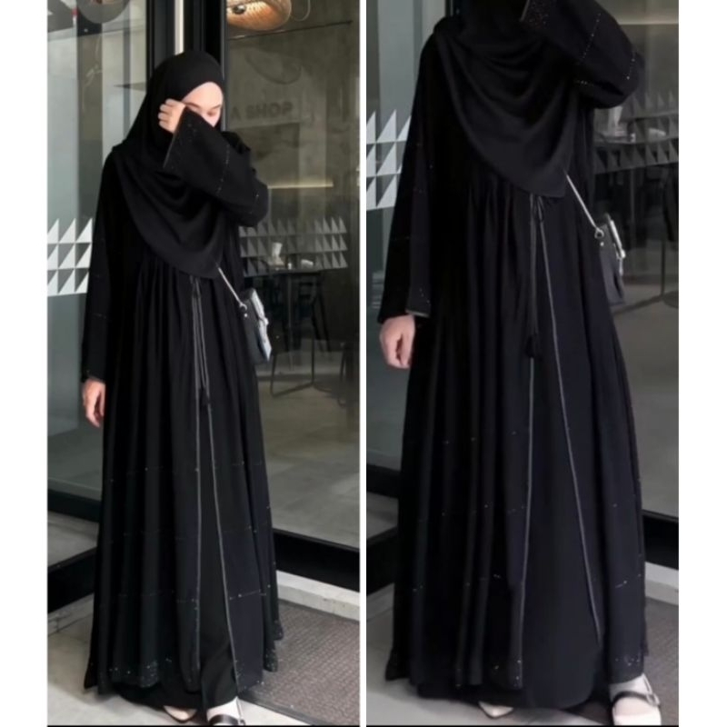 Gallery Exclusive Abaya Hitam Syari Gamis Bordir Turkey Haura Swarosvky