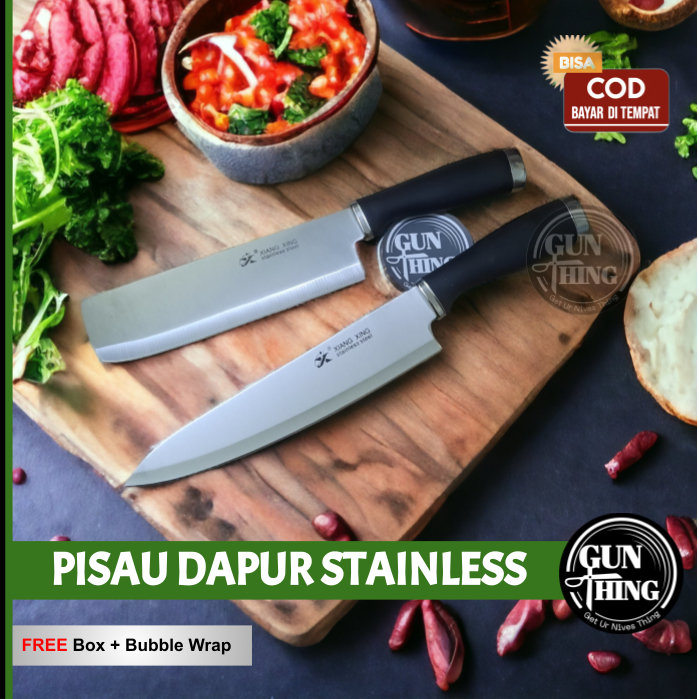 Pisau Dapur Stainless Steel X-Xing / Chef Cleaver - GunThing