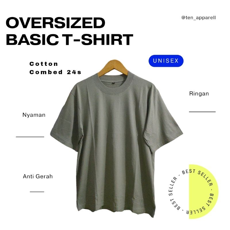 Kaos Polos Oversize 24s Sage Green