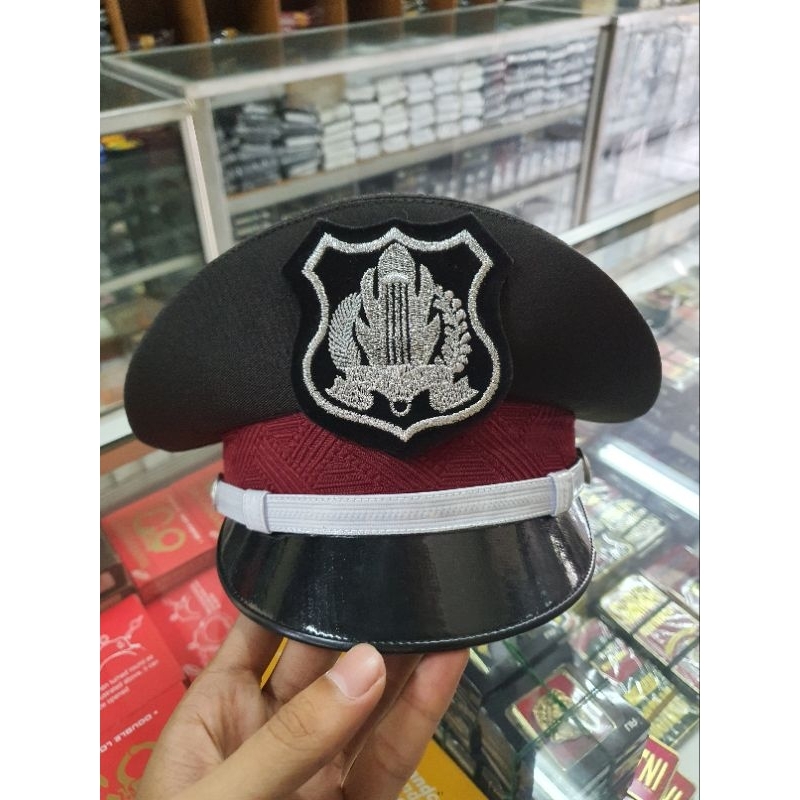 Pet PDH Security Coklat - Pet Satpam Coklat Lis Putih | Pet Satpam PDH Coklat