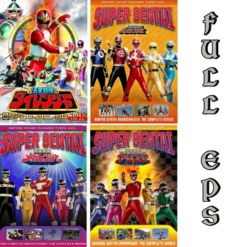 DVD full eps Dairanger, Hurricanger, Megaranger, Carranger