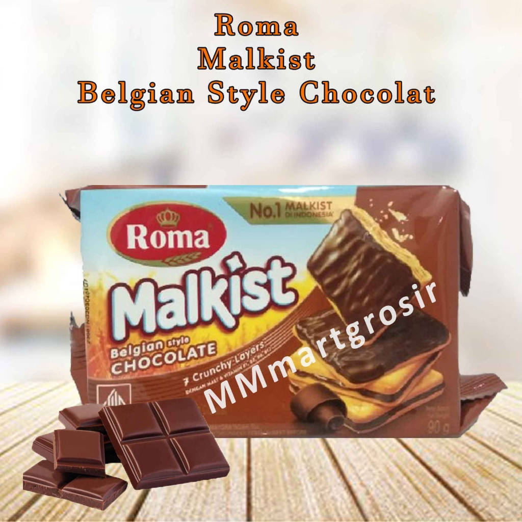 

Biskuit Roma / Biskuit Malkist Chocolate / Biskuit Rasa Cokelat Belgian / 90gr