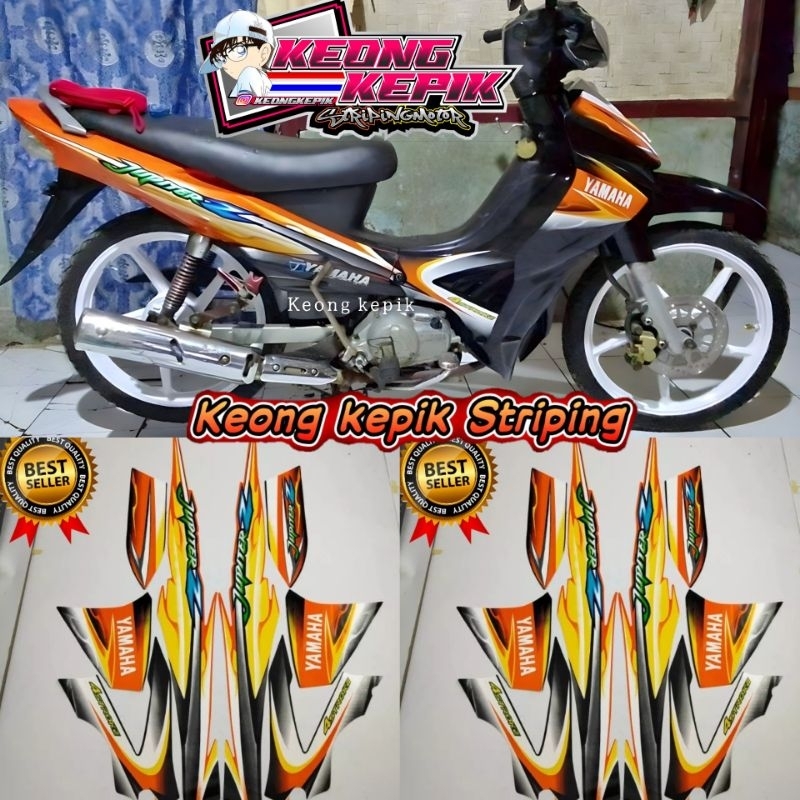 (BISA COD) STRIPING STIKER LIS BODY MOTOR YAMAHA JUPITER Z 2005 STANDAR ORI KUNING ORANGE
